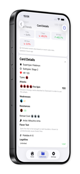 Detailed Pokemon card information view