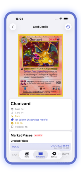 Pulldex app identifying a Pokemon card