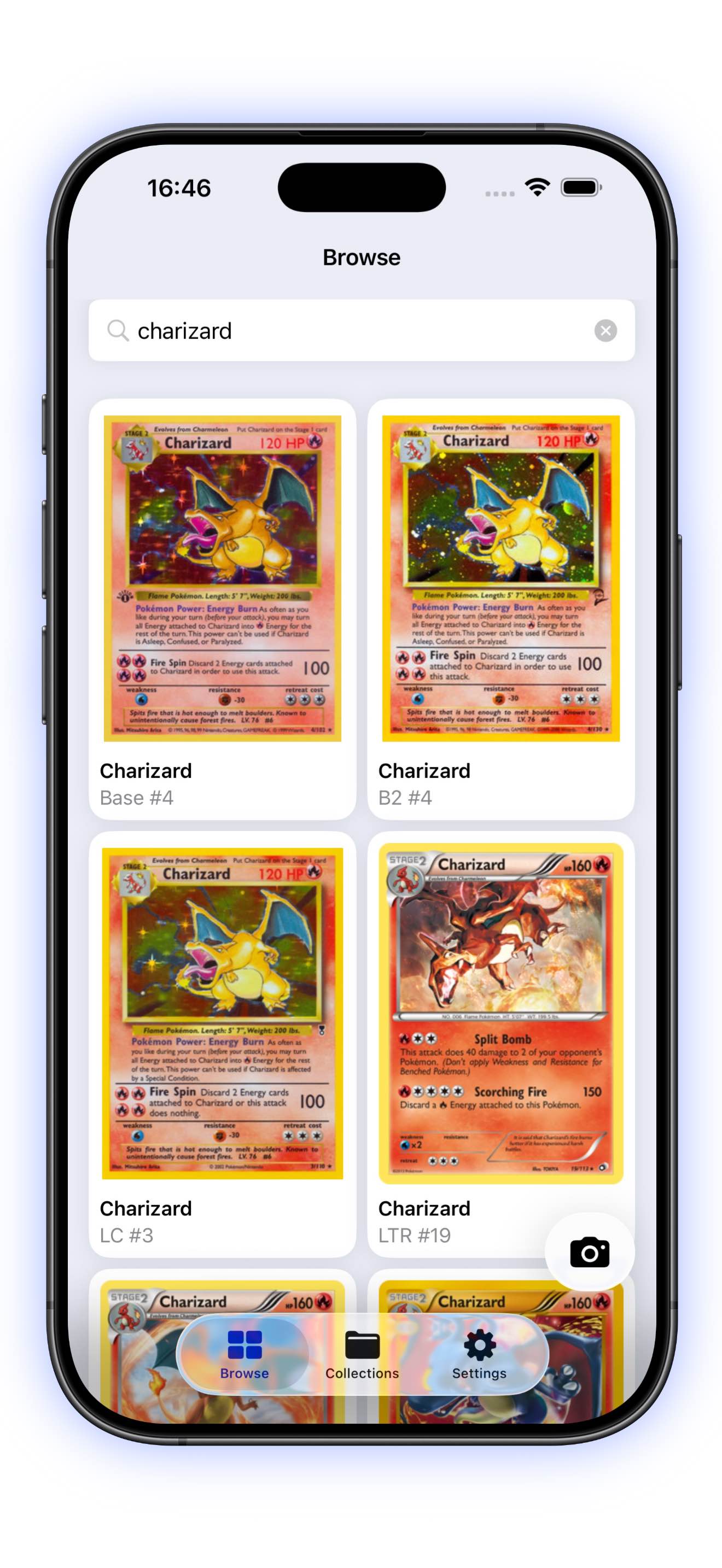 Search and filter Pokemon card collection by set, rarity, and type in Pulldex digital library
